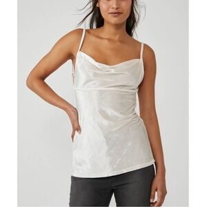 NWT Free People All Night Velvet Tunic Champagne Sz S